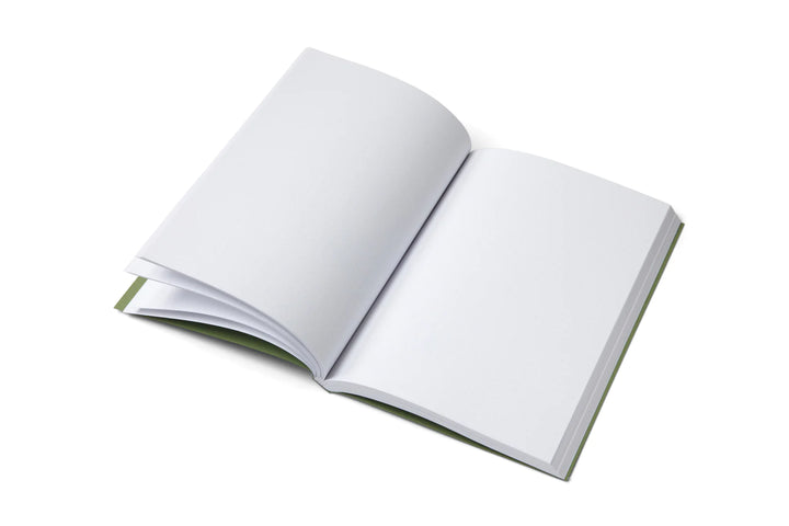 open bullet journal on white background