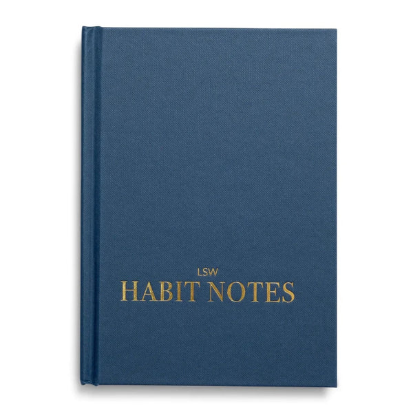 blue lsw notebook on white background