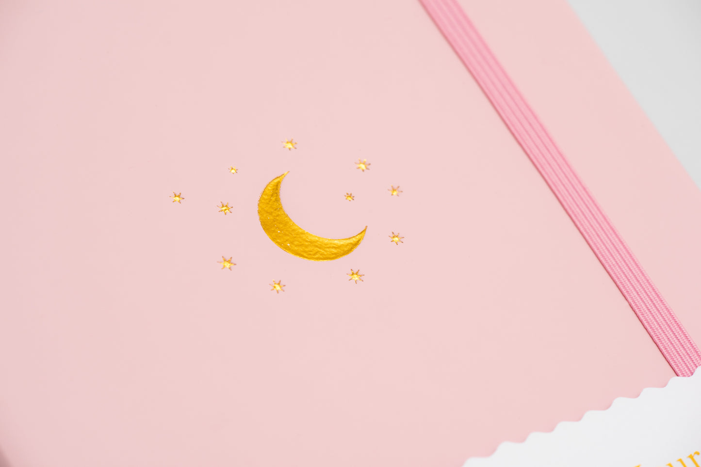 closeup of yop and tom pink stars notebook