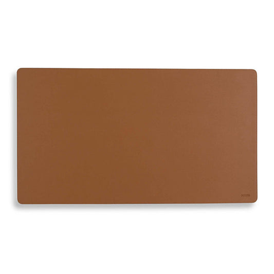 tawny brown dotgrid desk mat on white background