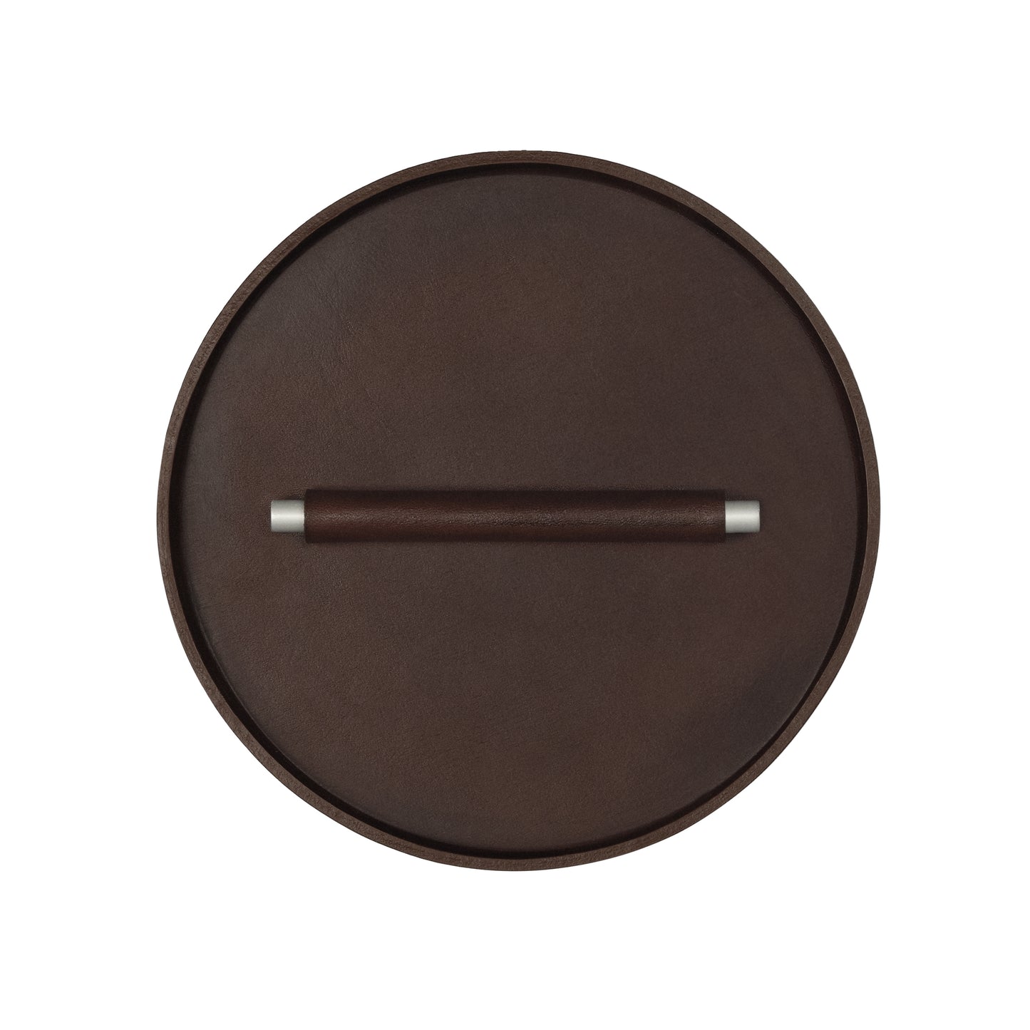 dark brown image of leather desk tray by Plato