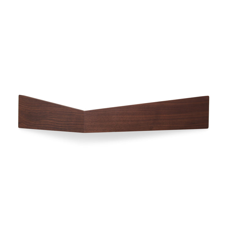 walnut woodendot pelican shelf on white background