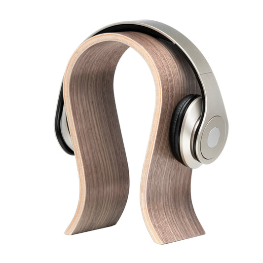 curved wood headphone holder
