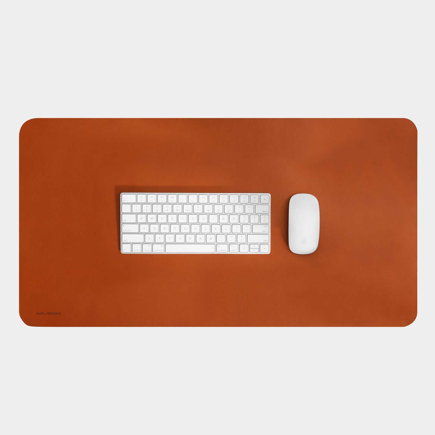 brown Italian leather desk mat on white background