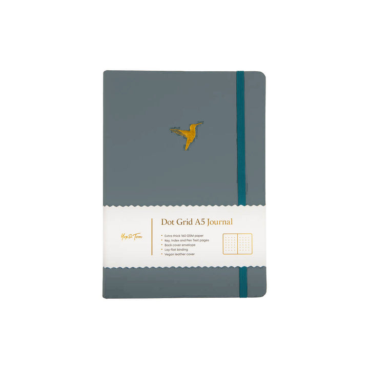 green and gold version of the Yop and tom dot grid a5 journal