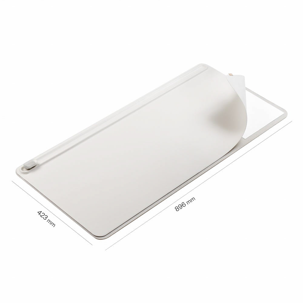Orbitkey desk pad in white with dimensions 42x89