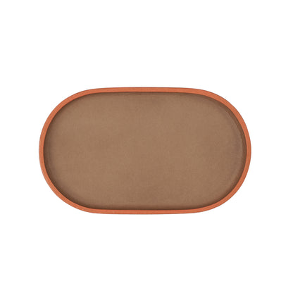 beige unique oval 3 stationery pot