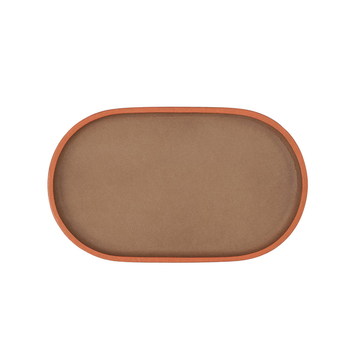 beige unique oval 3 stationery pot