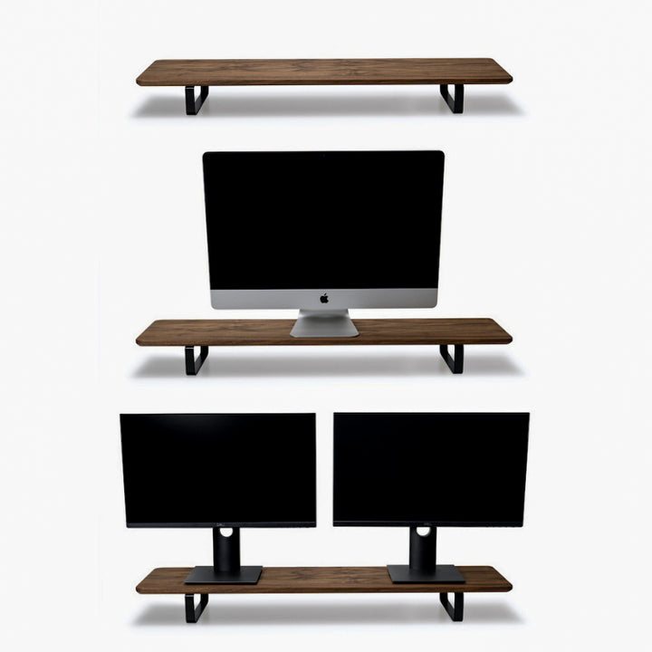 Oakywood screen riser with iMac on white background