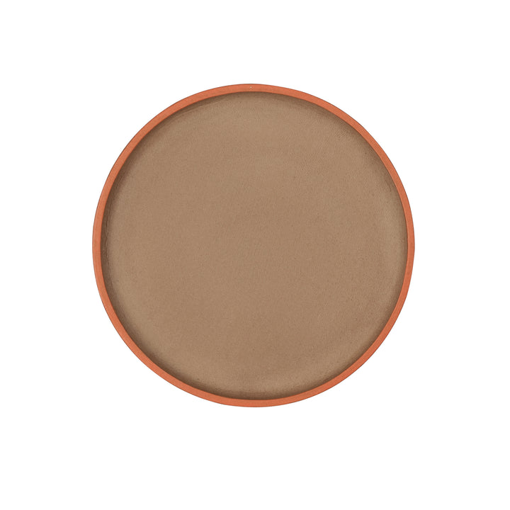 brown leather organiser tray on white background