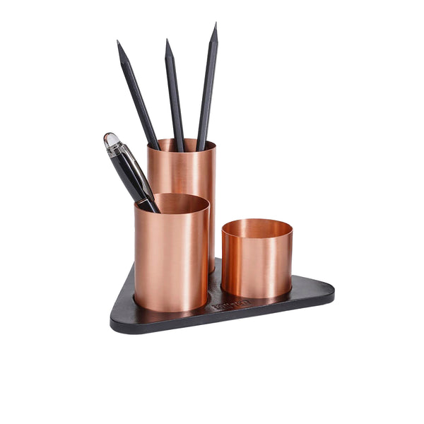 bronze and black stationery holder