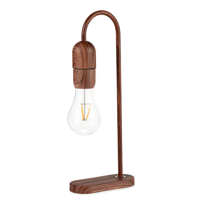 Walnut Ginkgo Lightbulb Lamp on white background