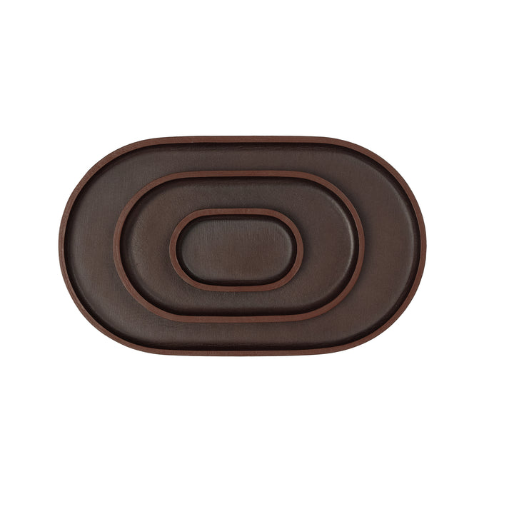 dark brown plato organiser trays on white background
