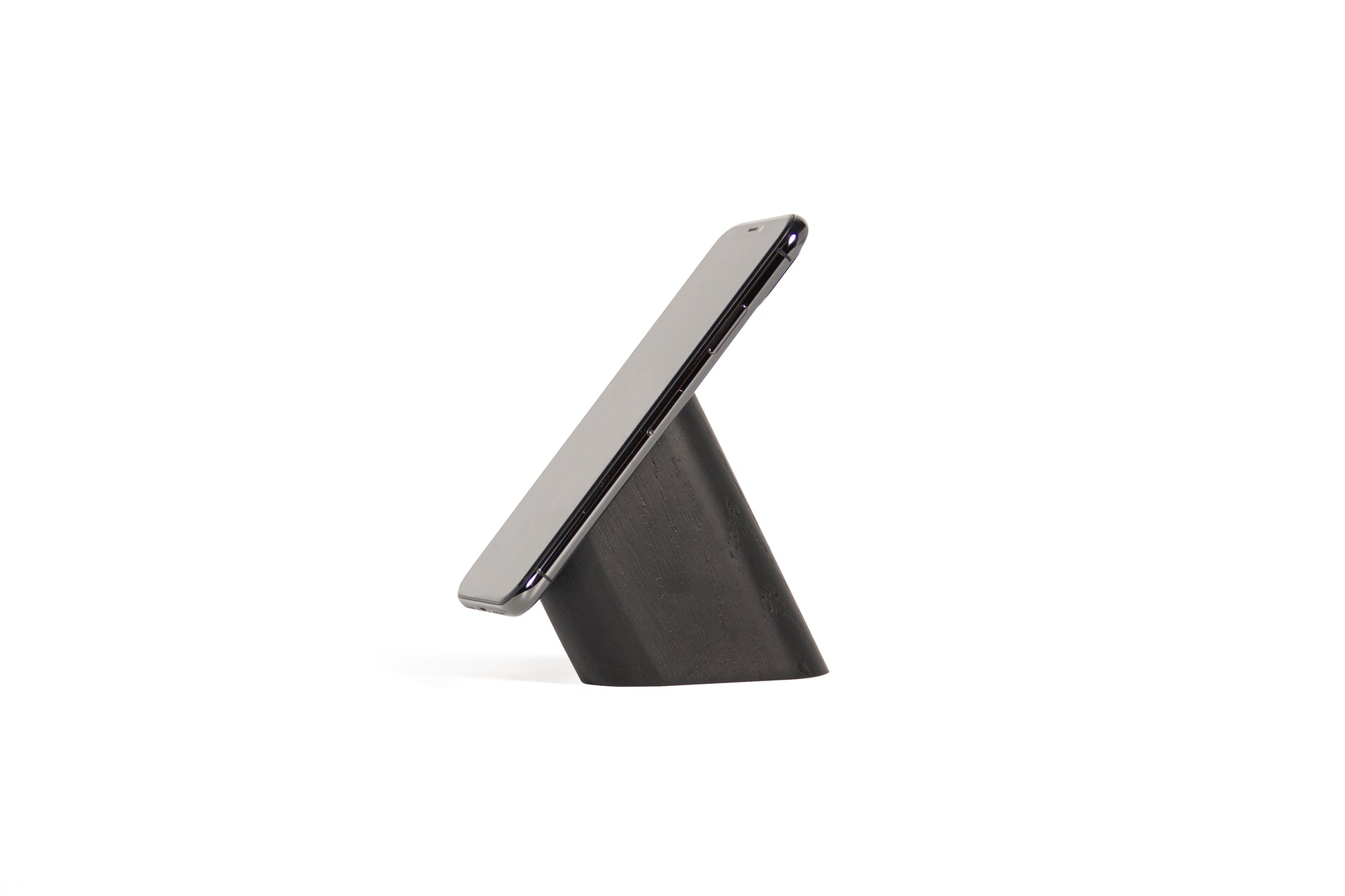 black wooden dot risco mobile phone stand